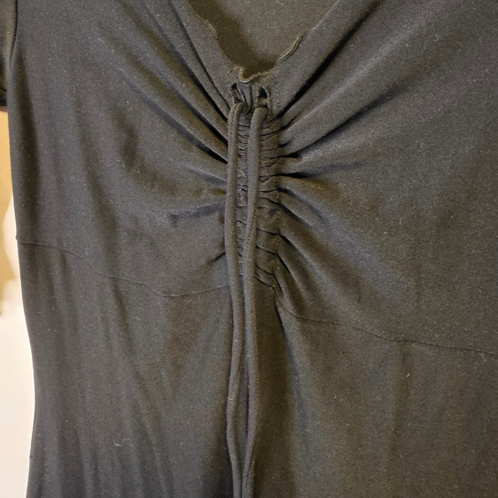 Chesley Dress Medium Black Whimsygoth Coquette Ruffle Sleeve Cinch Front 90s y2k - Picture 6 of 9